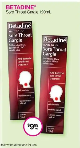 Priceline Betadine sore throat gargle offer