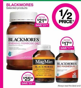 Priceline Blackmores selected products offer