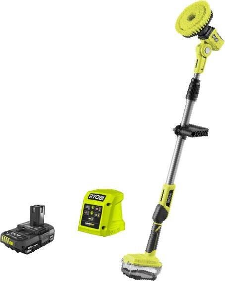 Ryobi 18v one telescopic scrubber kit 1 x 2.0ah battery offer at Bunnings