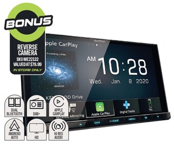 Autobarn Kenwood 6.8” 200w hd av dab+ wireless carplay™ android auto receiver offer
