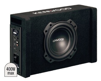 Autobarn Kenwood 8” powered subwoofer in down firing ported enclosure offer
