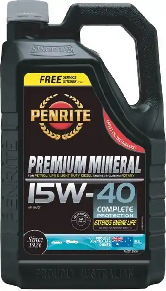 Autobarn Penrite premium mineral 15w-40 5lt offer