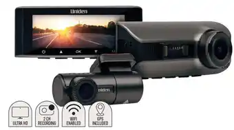 Autobarn Uniden igo cam ultra hd 4k dual recording wi-fi gps dash cam 64gb offer