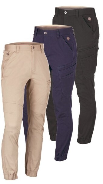 Hammer+field stretch cargo twill cuffed work pants