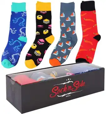 Coles Sock ‘n sole novelty socks in gift box 4 pack offer