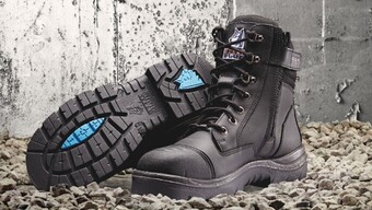 RSEA Safety Steel blue southern cross zip sided lace up safety boots with scuff cap offer