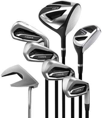 Coles Decathlon golf set 7 clubs adult 100 right handed graphite offer
