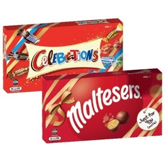 IGA Celebrations 320g or maltesers 400g gift box offer