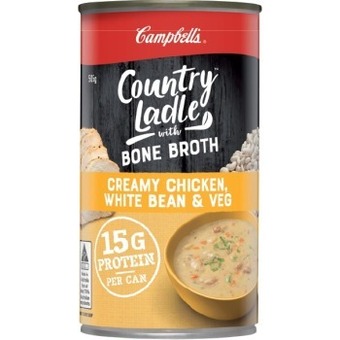 IGA Campbell's country ladle with bone broth soup 505g selected varieties offer