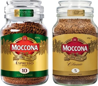 IGA Moccona freeze dried coffee 400g selected varieties offer