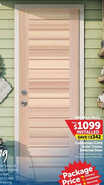 Doors Plus Californian EJH2 Solid Timber External Door offer
