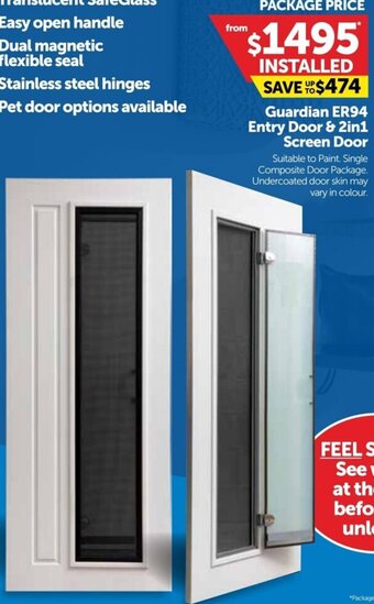 Guardian ER94 Entry Door & 2In1 Screen Door