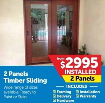 Doors Plus 2 Panels Timber Sliding offer