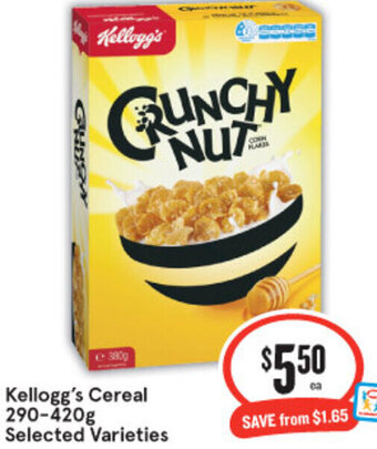 IGA Kellogg's Cereal 290-420g Selected Varieties offer