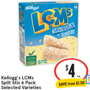 IGA Kellogg's LCMs Split Stix 6 Pack Selected Varieties offer