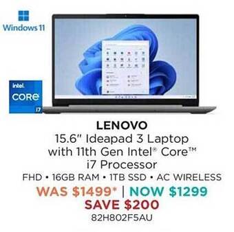 Bing Lee Lenovo 15.6 offer
