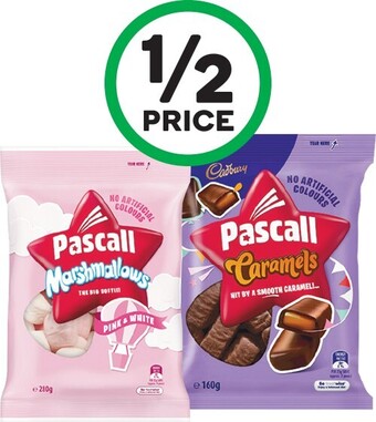 Woolworths Pascall or cadbury medium bags 160-350g offer
