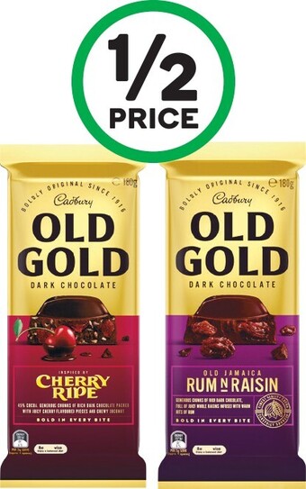 Woolworths Cadbury old gold 170-180g offer