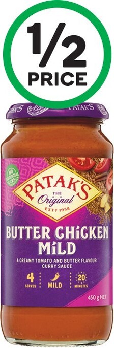 Woolworths Patak’s simmer sauce 450g offer