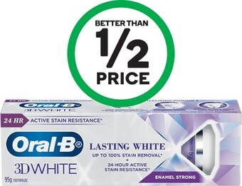 Woolworths Oral-b 3d white lasting white toothpaste 95g offer