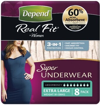 Woolworths Depend female incontinence underwear super pk 8 offer