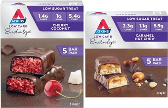Coles Atkins lo carb endulge bars 5 pack 150g-200g** offer