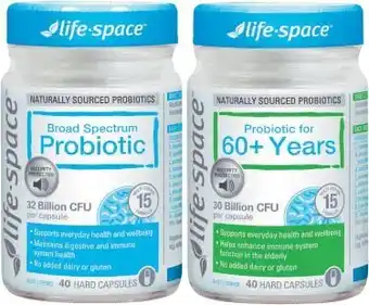 Coles Life-space probiotic broad spectrum or 60+ years 40 pack offer