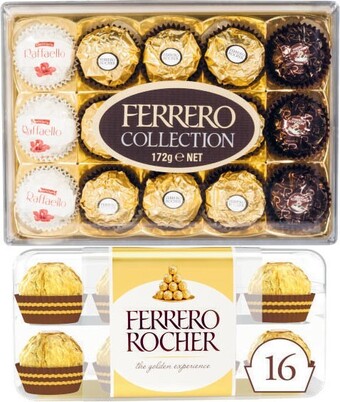 Coles Ferrero chocolate gift box 16 pack 200g or collection 15 pack 172g offer