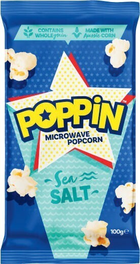 Coles Poppin microwave popcorn 85g-100g offer