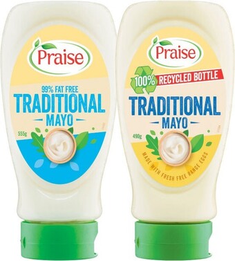 Coles Praise traditional mayonnaise 490g-555g offer