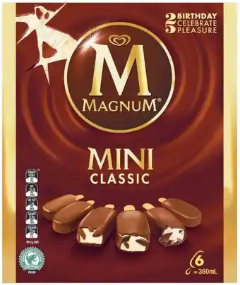 Coles Streets magnum sticks 4 pack-6 pack 360ml-468ml offer