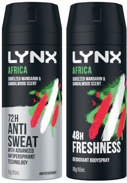 Coles Lynx body spray or antiperspirant deodorant 165ml offer