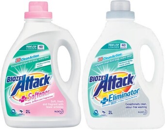 Coles Biozet attack plus laundry liquid 2 litre or powder 2kg offer
