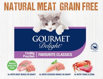 Coles Gourmet delight cat food 12x80g offer