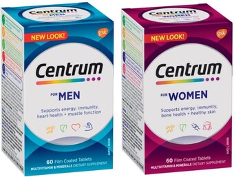 Coles Centrum for men or women 60 pack offer