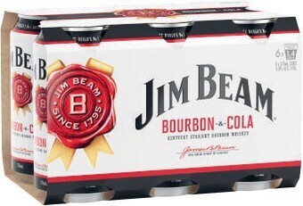 Coles Jim beam white & cola cans 6x375ml offer