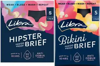 Libra period proof brief hipster or bikini 1 pack