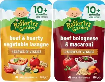 Coles Rafferty’s garden mini meals 170g offer