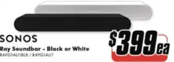 The Good Guys Sonos Ray Soundbar - Black or White offer