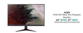 Bing Lee Acer fhd ips 75hz 1ms freesync monitor offer
