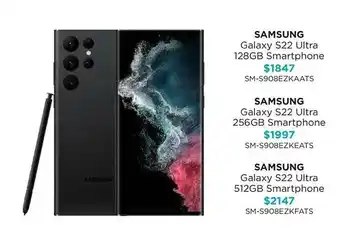 Bing Lee Samsung galaxy s22 lutra 128gb smartphone galaxy s22 ultra 256gb smartphone galaxy s22 ultra 512 smartphone offer