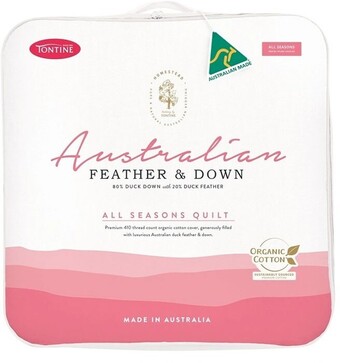Myer Tontine homestead all season 80/20 australian duck feather and down quilt offer