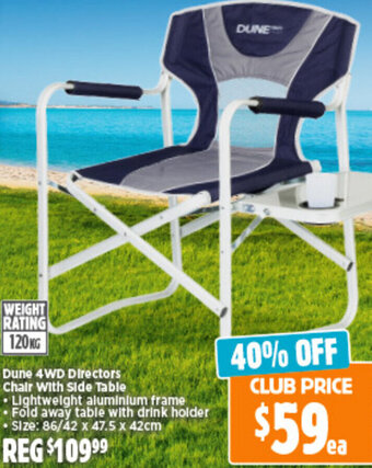 Anaconda Dune 4WD Directors Chair With Side Table offer