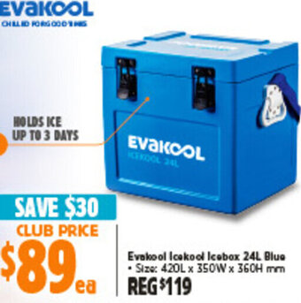 Anaconda Evakool Icekool Icebox 24L Blue offer