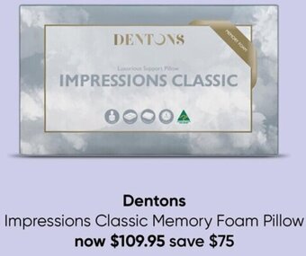 Myer Dentons Impressions Classic Memory Foam Pillow offer