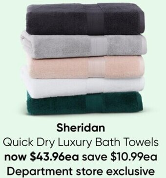 Myer Sheridan Quick Dry Luxury Bath Towels offer