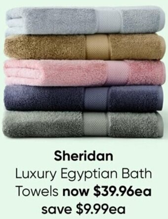 Myer Sheridan Luxury Egyptian Bath Towels offer
