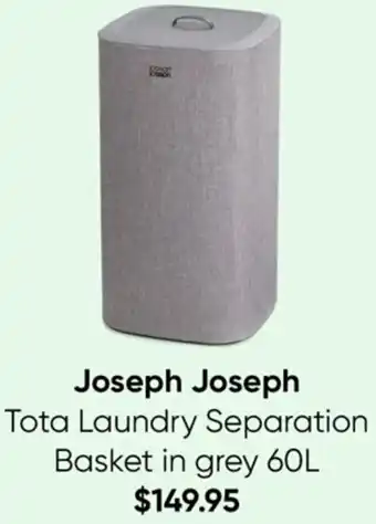 Myer Joseph Joseph Tota Laundry Separation Basket In Grey 60L offer