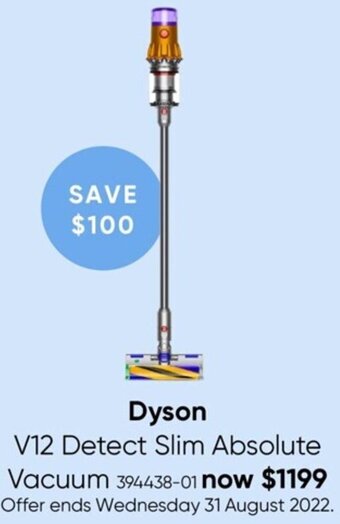 Myer Dyson V12 Detect Slim Absolute Vacuum offer