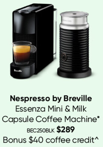 Myer Nespresso By Breville Essenza Mini & Milk Capsule Coffee Machine offer